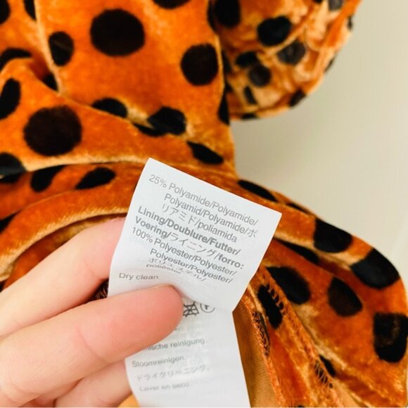 Madewell Velvet Memento Ruffle Sleeve Top in Leopard Dot Sz Small - Picture 7 of 12